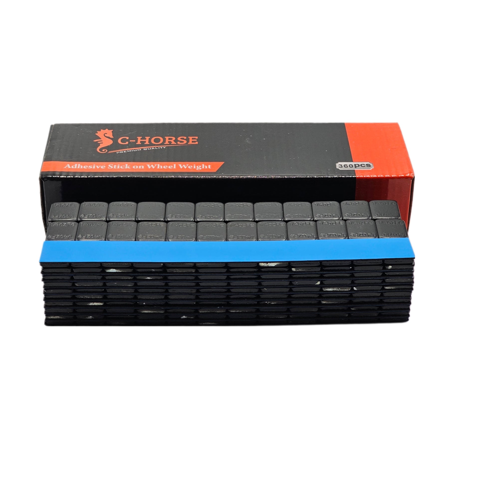 12 Box Bundle - 1/4oz Stick-On Wheel Weights Grey & Black Coated Blue Tape (6 of Each)