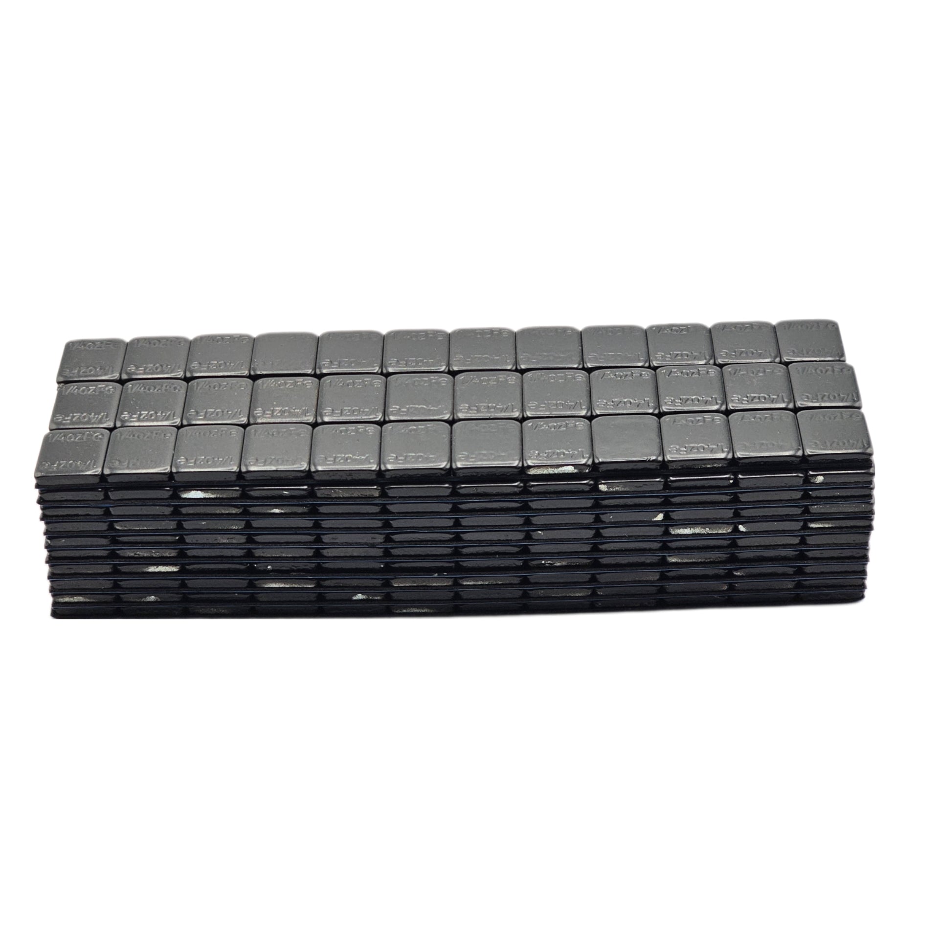 Stick-On Wheel Weights Black Coated - 0.25 oz Increments with Blue Adhesive Tape