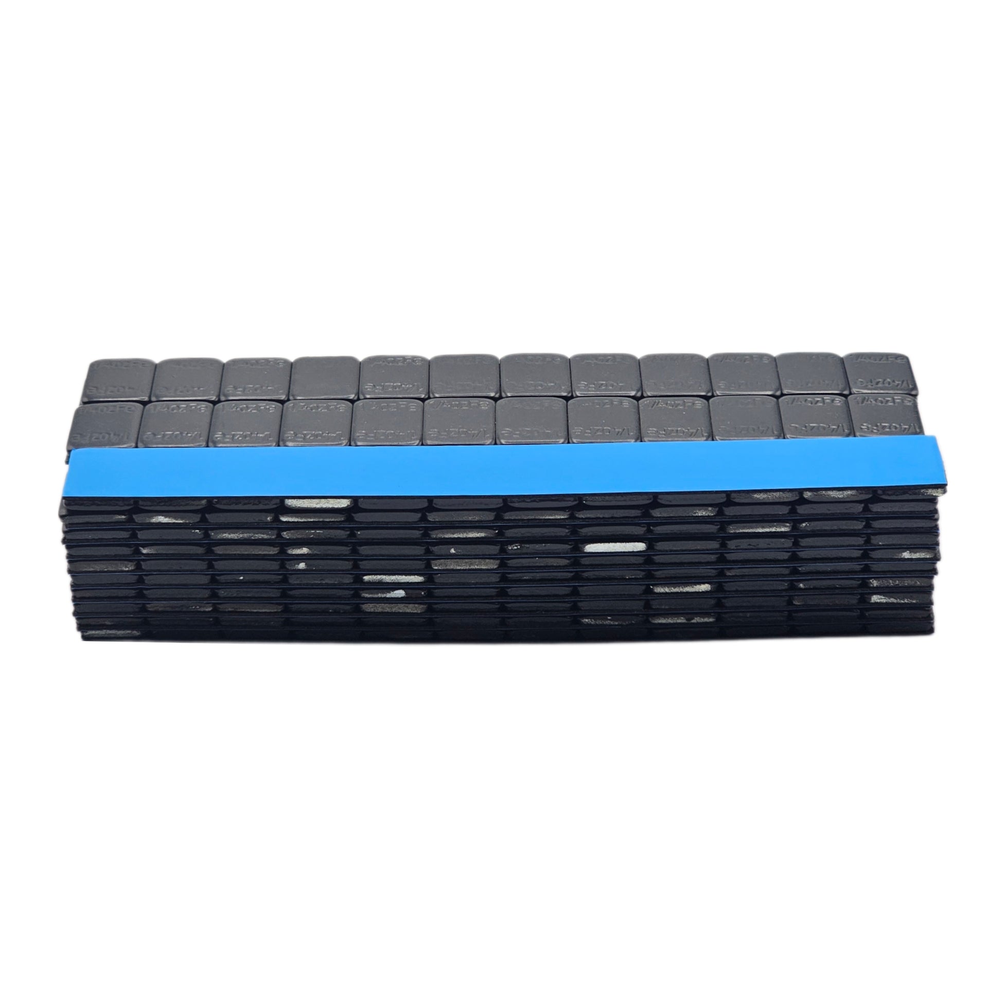 Stick-On Wheel Weights Black Coated - 0.25 oz Increments with Blue Adhesive Tape