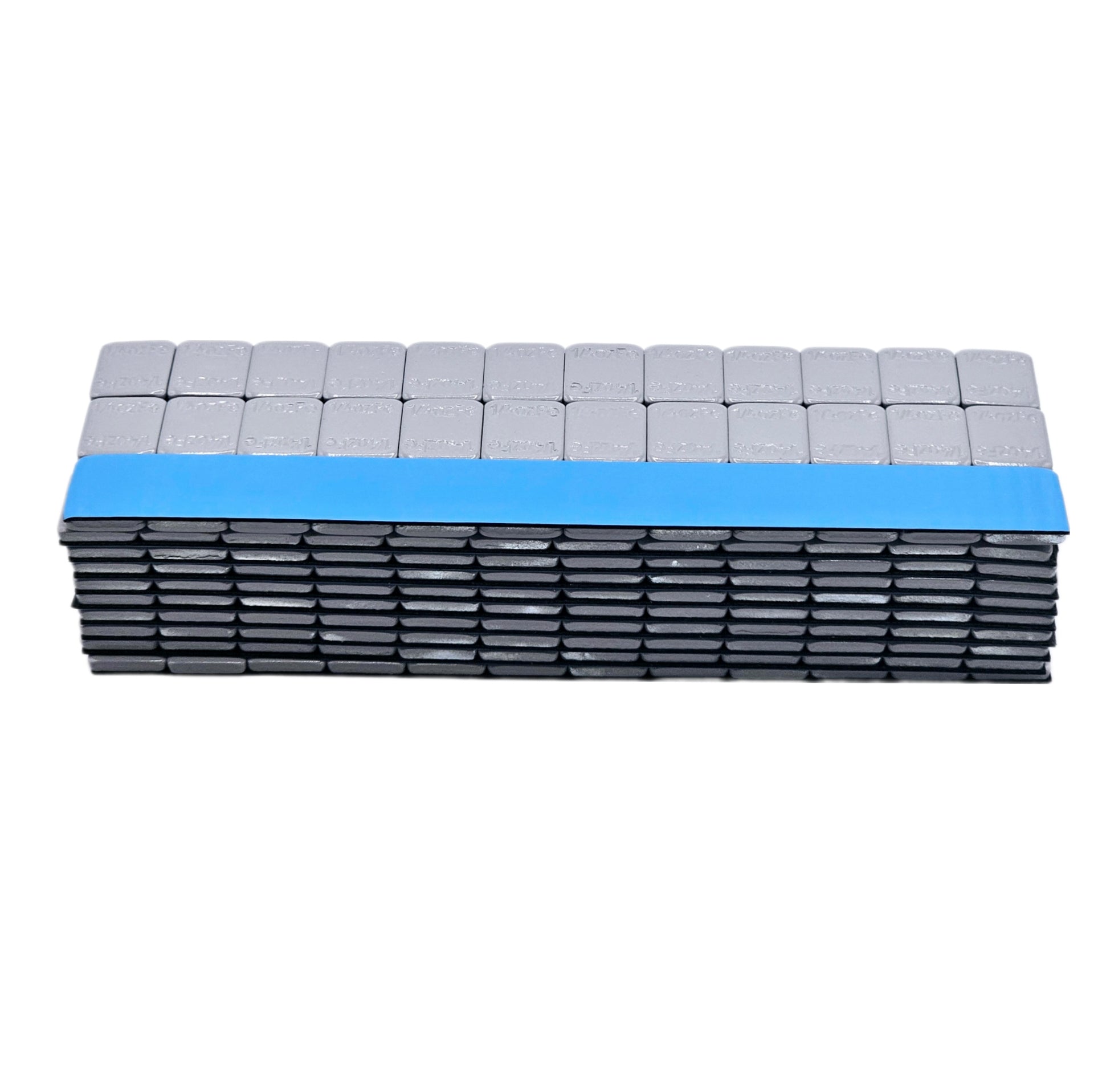 Stick-On Wheel Weights Gray Coated - 0.25 oz Increments with Blue Adhesive Tape