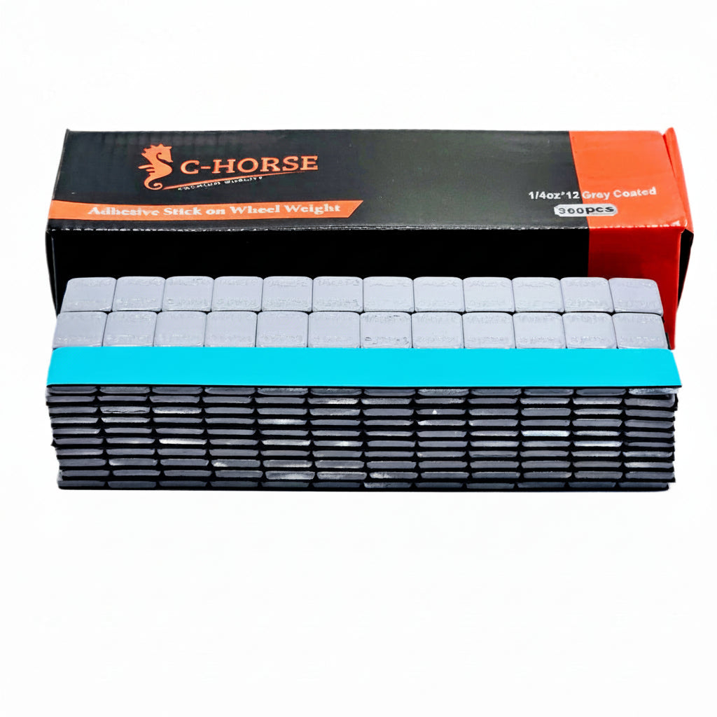 12 Box Bundle - 1/4oz Stick-On Wheel Weights Grey & Black Coated Blue Tape (6 of Each)