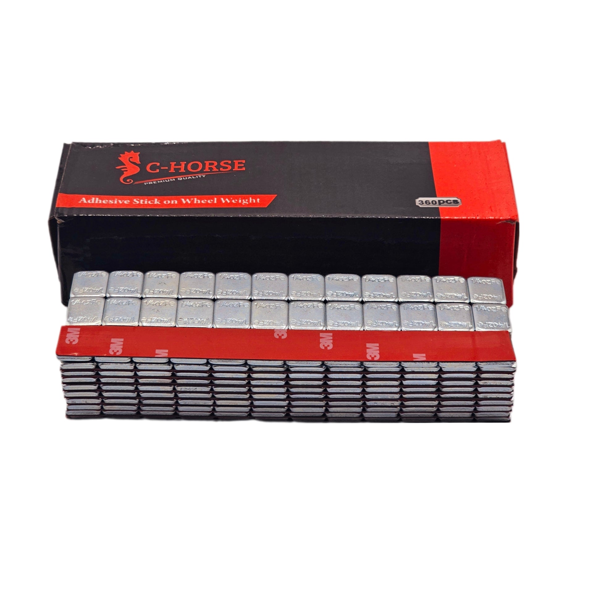 Stick-On Wheel Weights Zinc Coated - 0.25 oz Increments with 3M Adhesive Tape