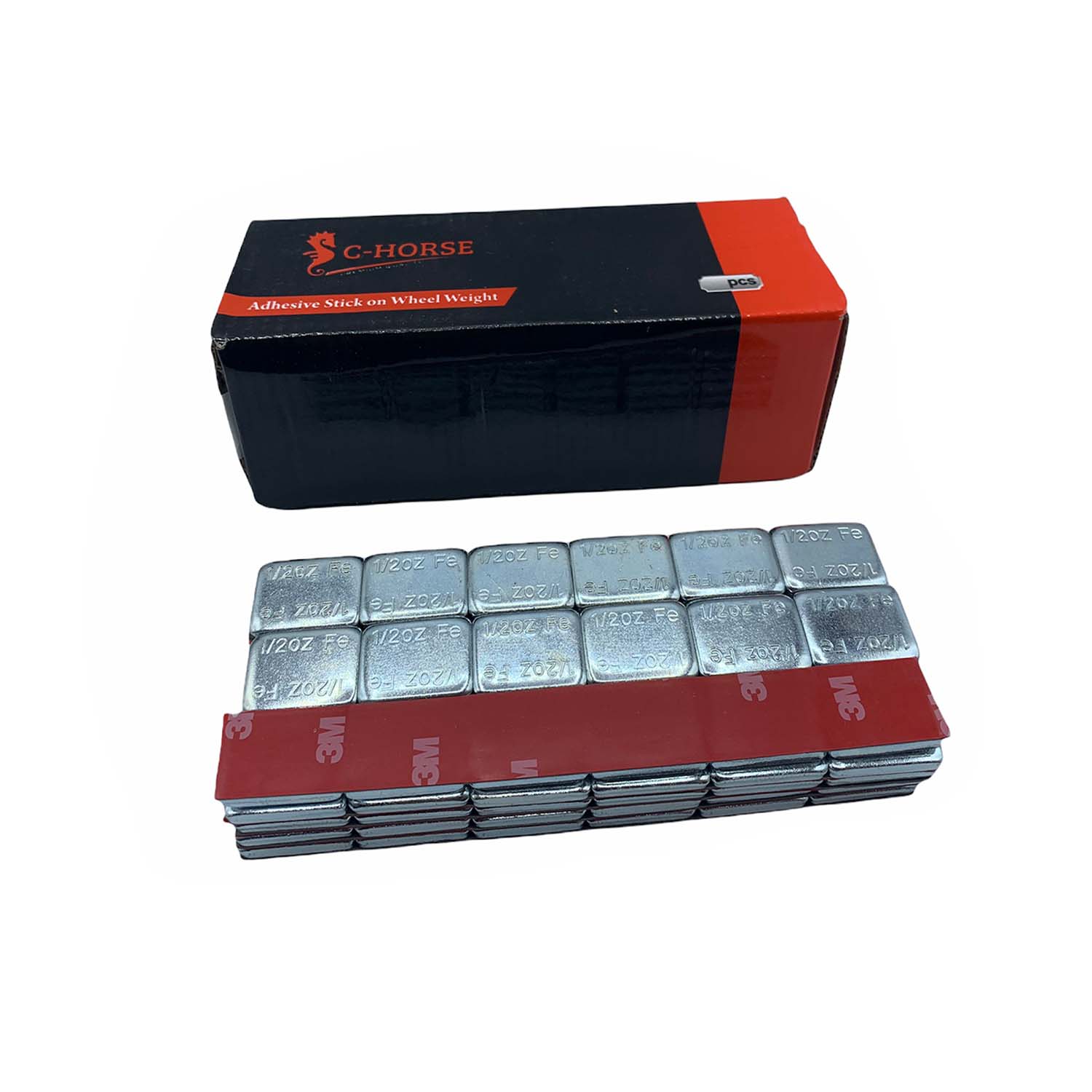 Stick-On Wheel Weights Zinc Coated - 0.50 oz Increments with 3M Adhesive Tape