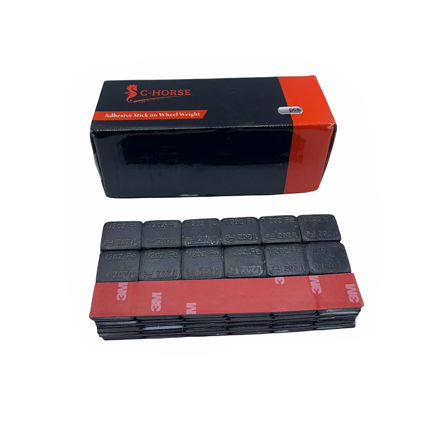 Stick-On Wheel Weights Black Coated - 0.50 oz Increments with 3M Adhesive Tape