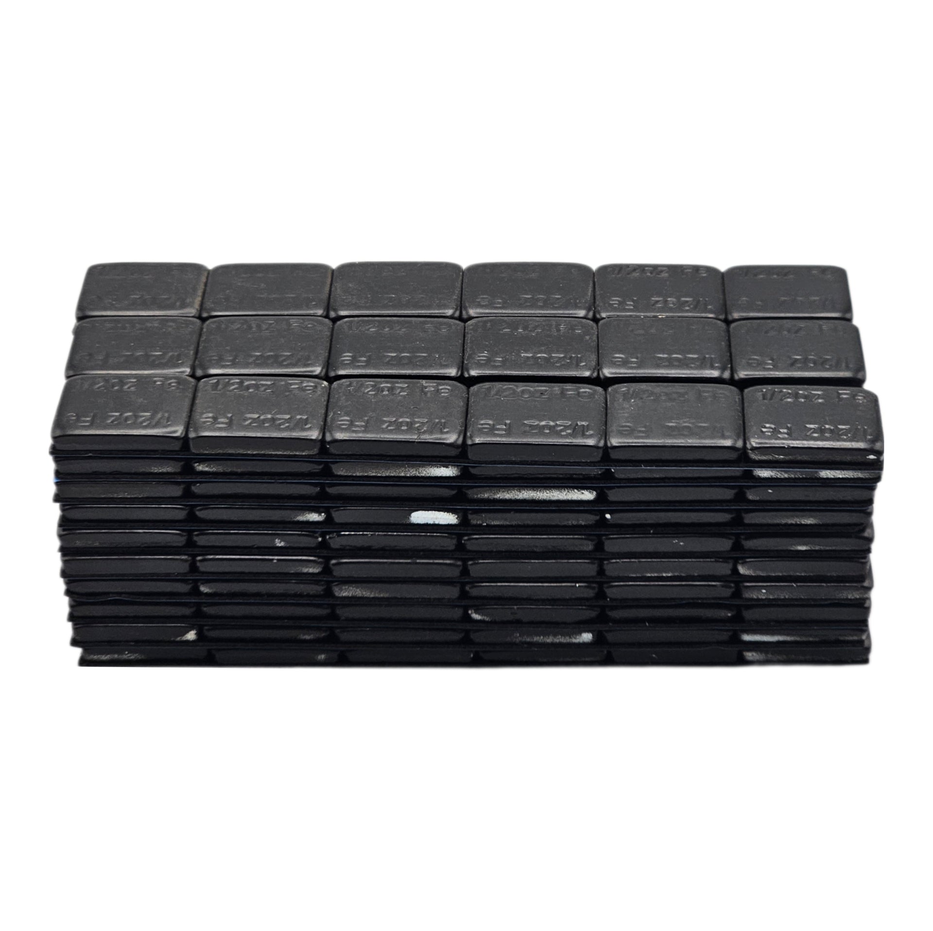 Stick-On Wheel Weights Black Coated - 0.50 oz Increments with Blue Adhesive Tape