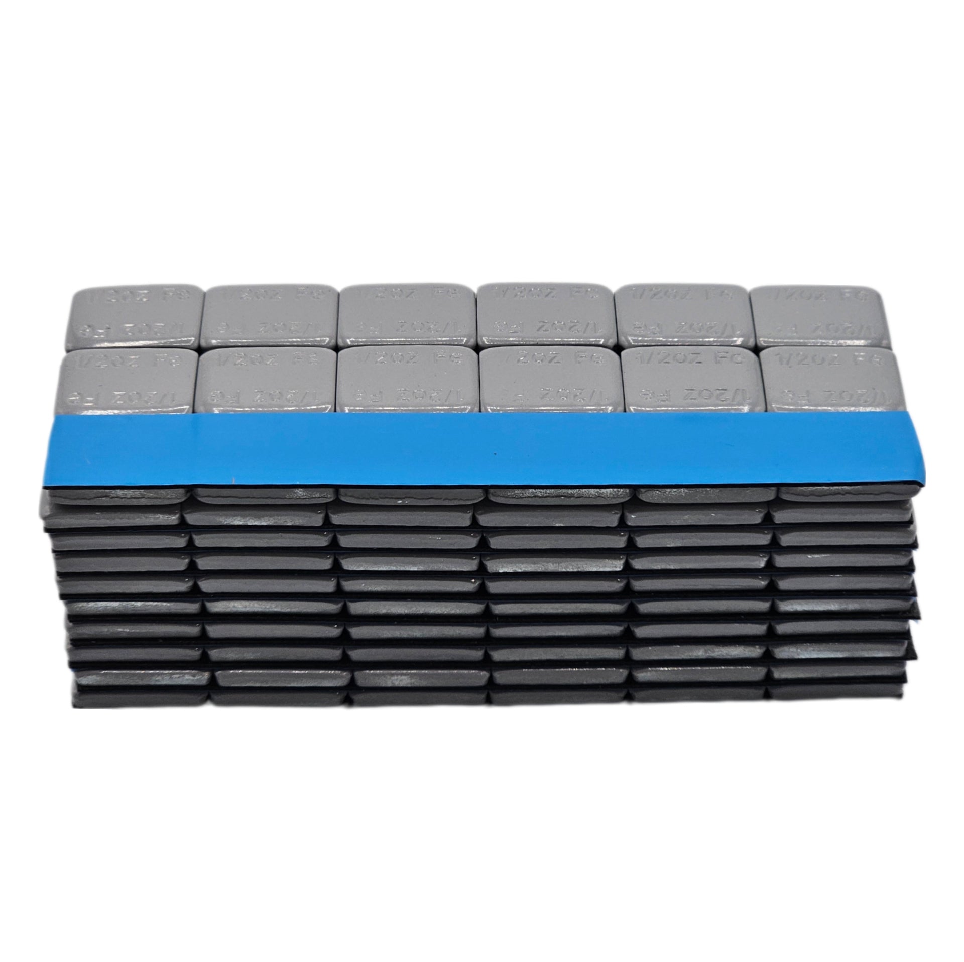 Stick-On Wheel Weights Gray Coated - 0.50 oz Increments with Blue Adhesive Tape
