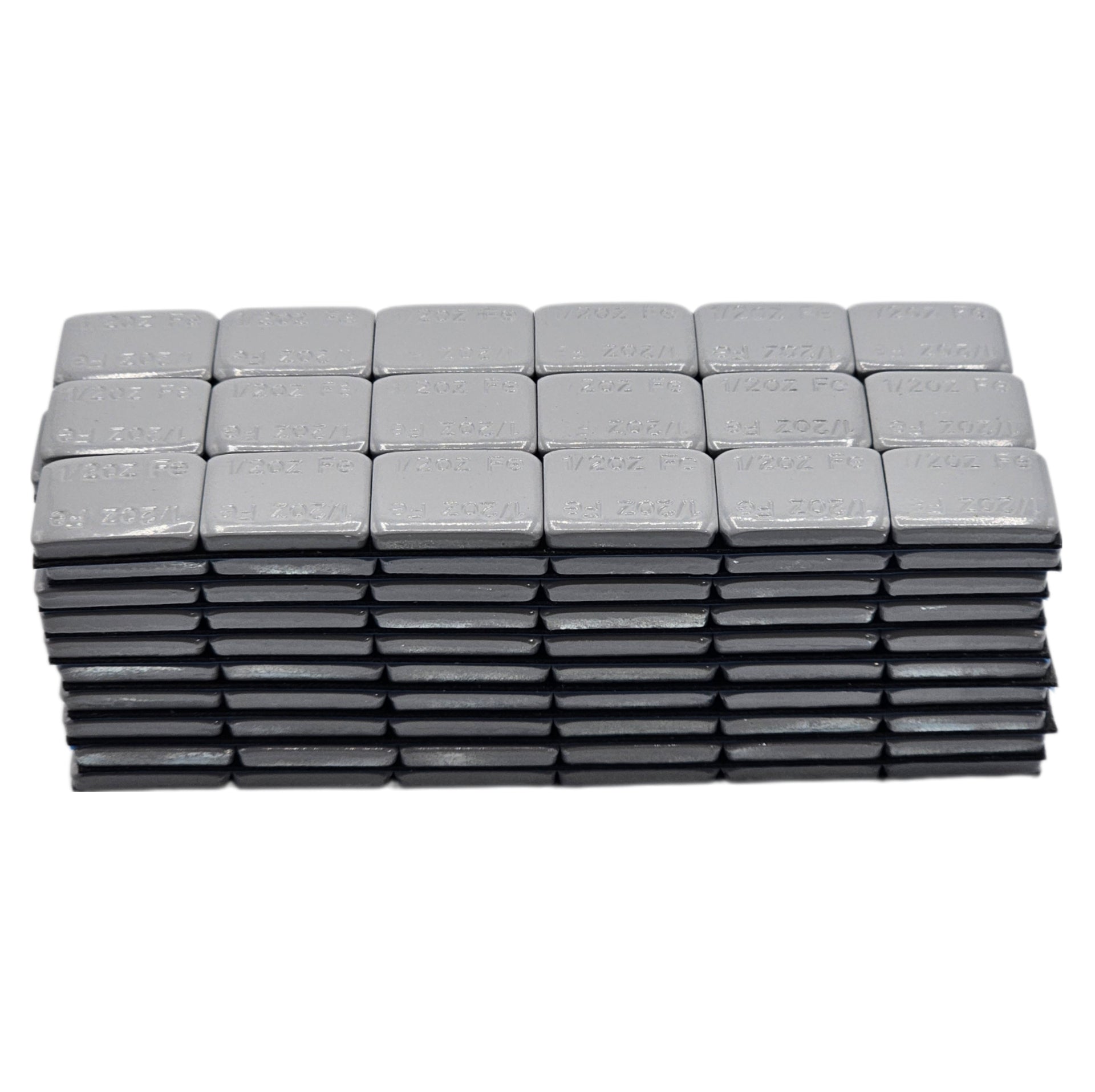 Stick-On Wheel Weights Gray Coated - 0.50 oz Increments with Blue Adhesive Tape