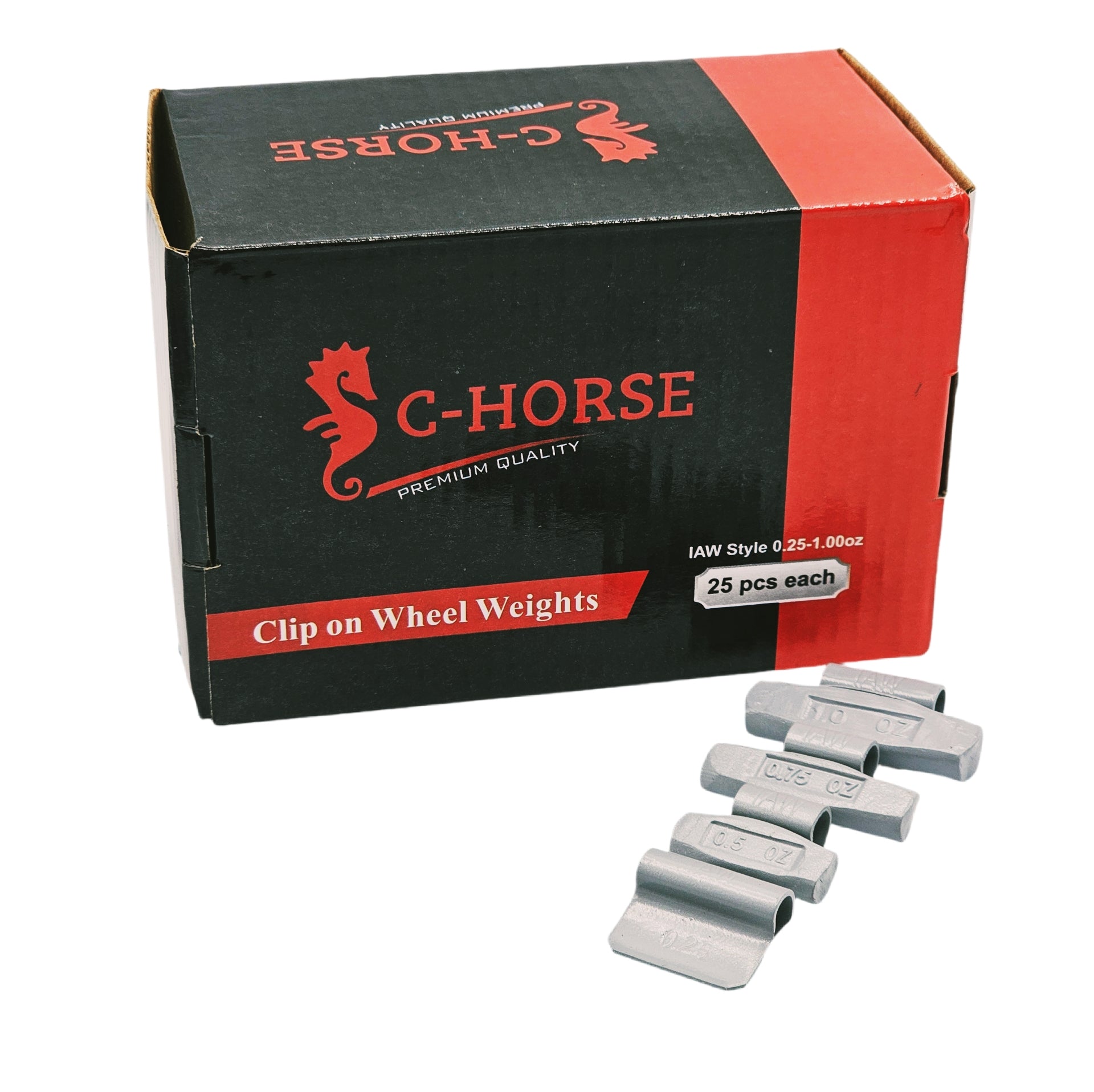 100-Piece Clip-On Wheel Weight Kit IAW Style - Gray Coated Assortment 0.25-1.00 oz