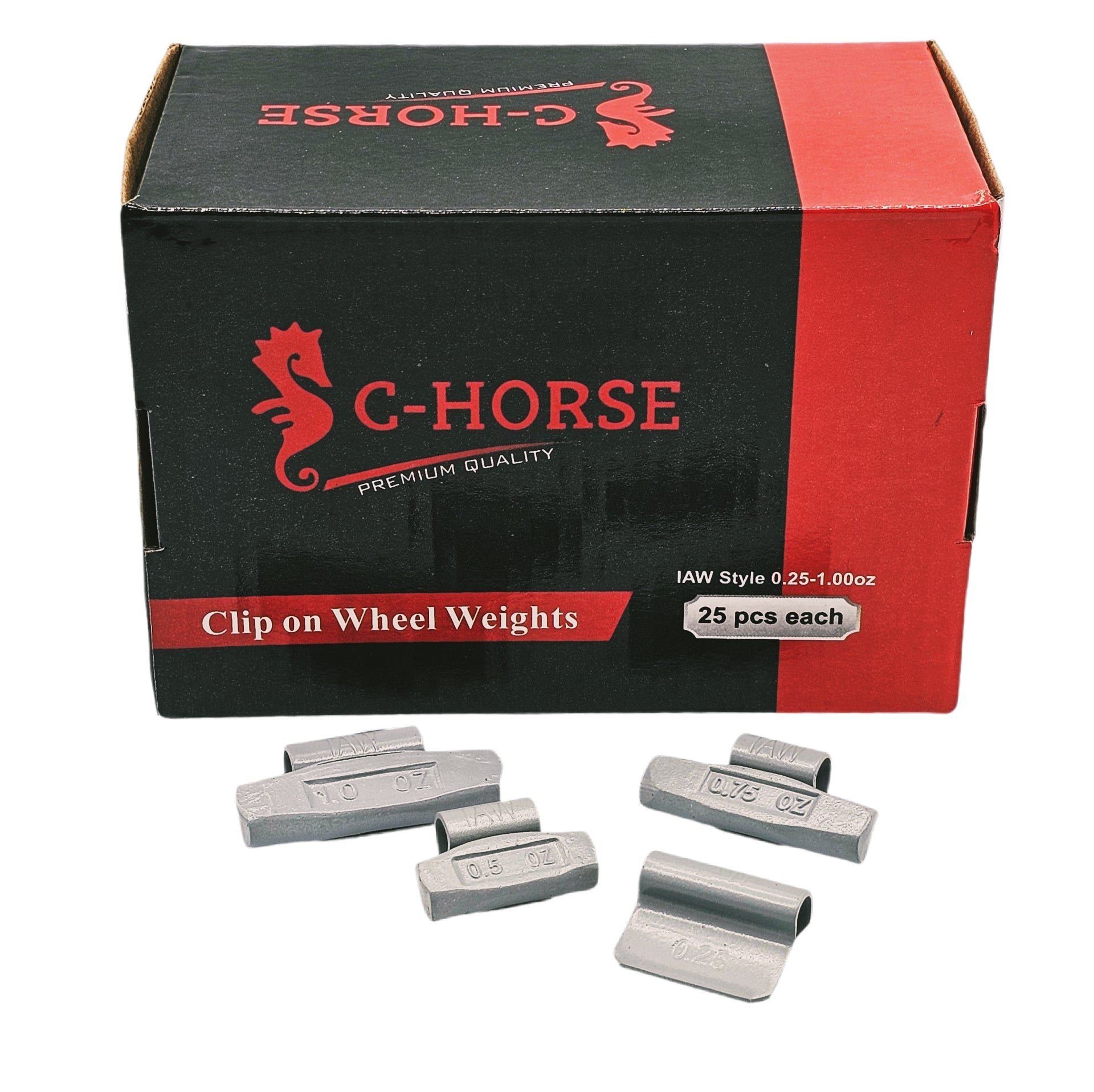 100-Piece Clip-On Wheel Weight Kit IAW Style - Gray Coated Assortment 0.25-1.00 oz