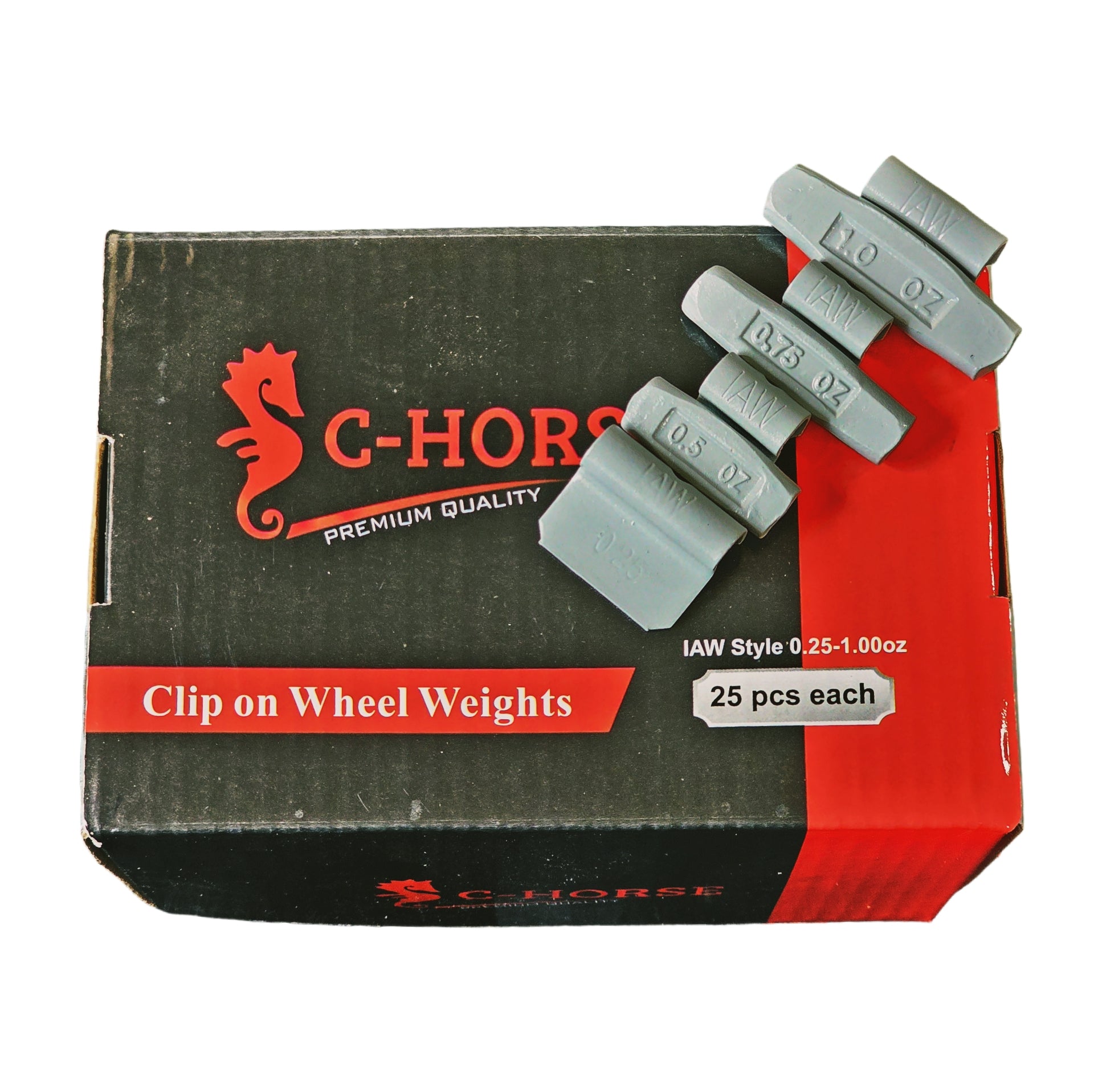 100-Piece Clip-On Wheel Weight Kit IAW Style - Gray Coated Assortment 0.25-1.00 oz