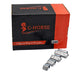 Box of C-Horse clip-on wheel weights with weights displayed in front