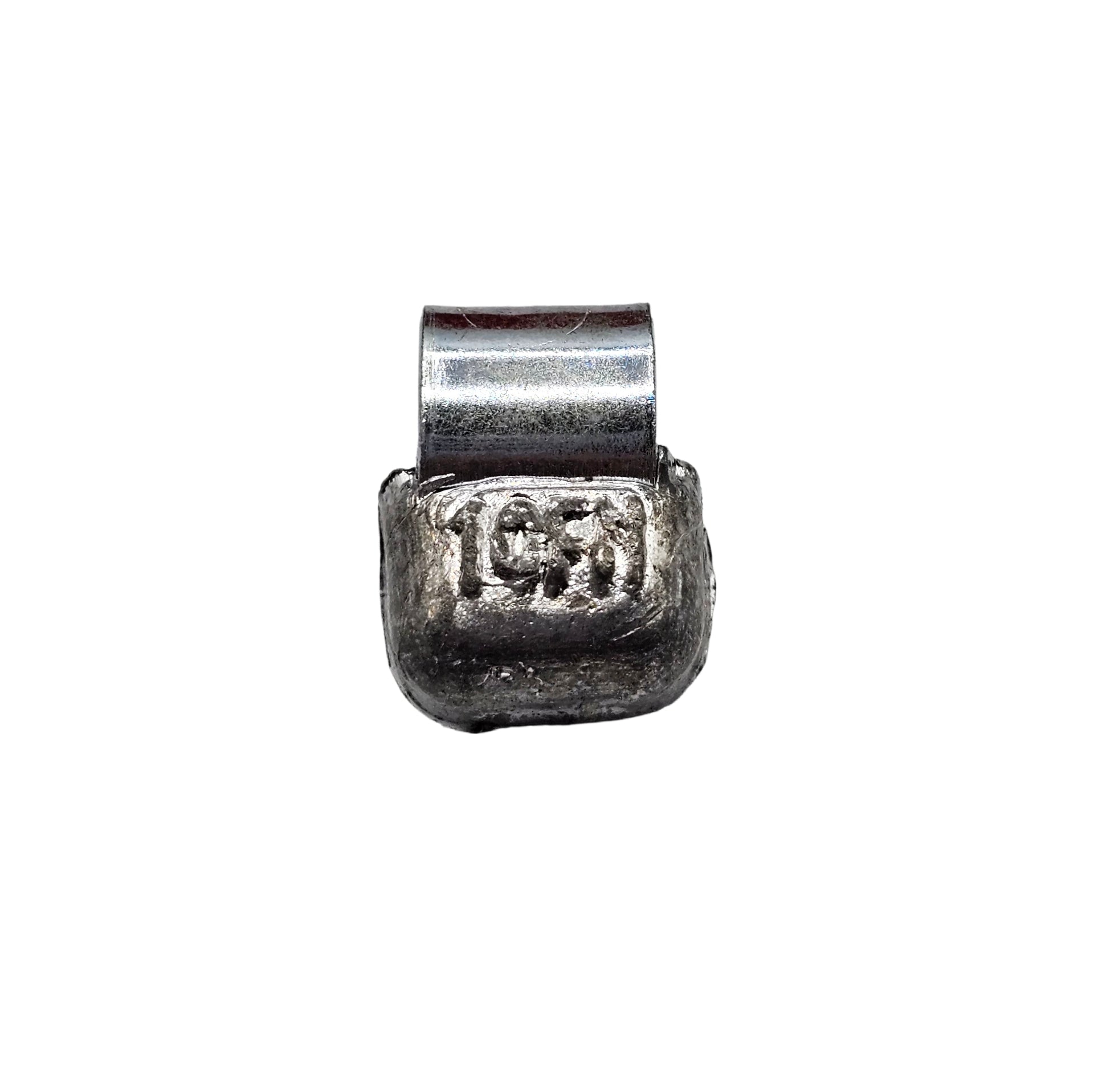 Metallic clip with '1931' engraving on a white background