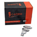 Box of C-Horse clip-on wheel weights with weights displayed in front