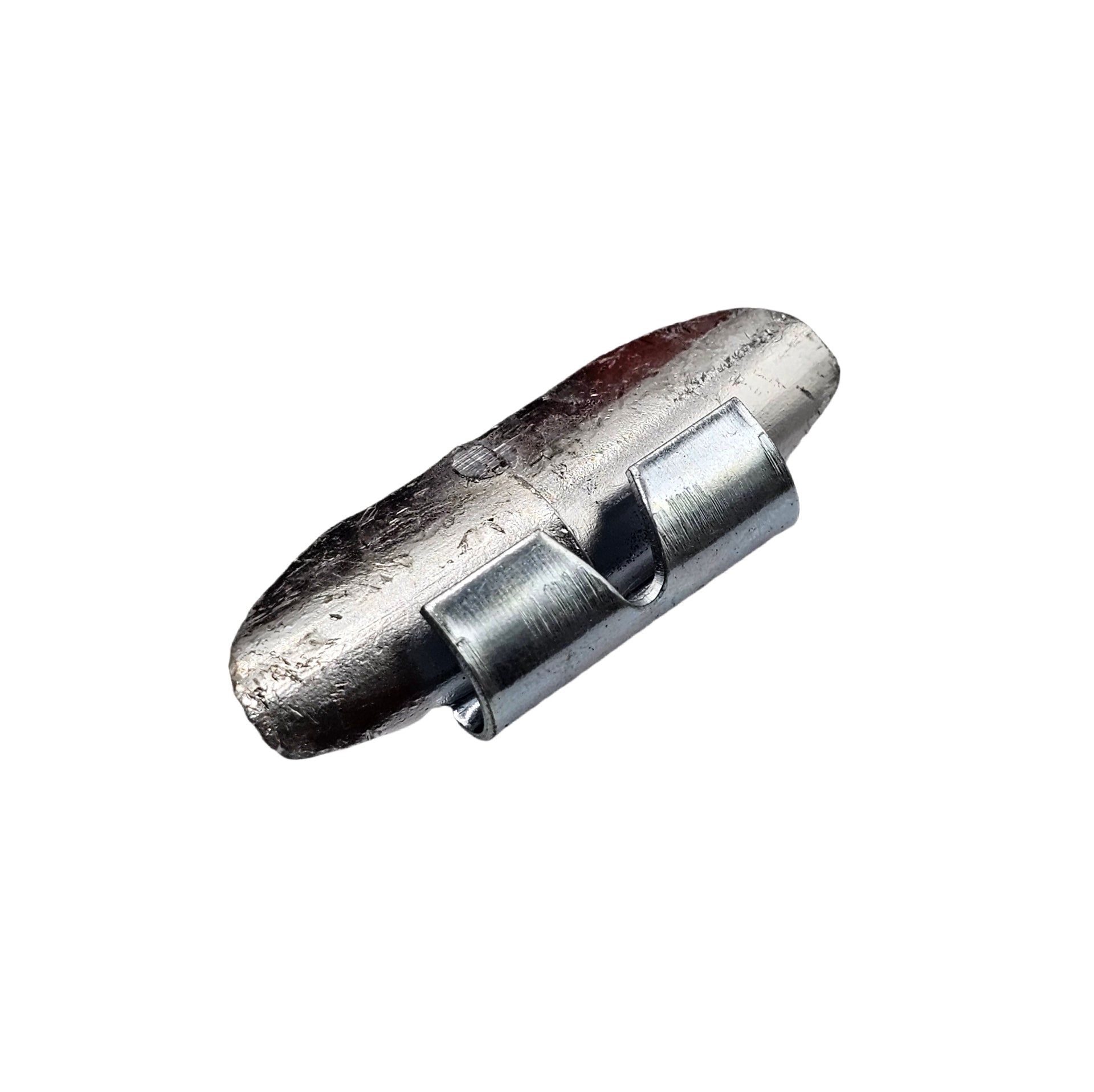Metallic clip on a white background