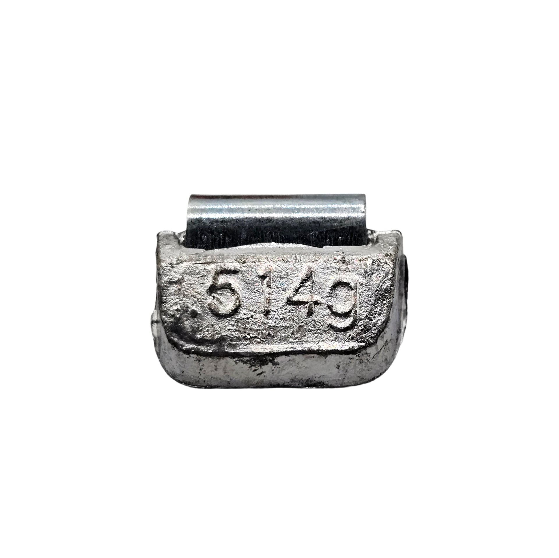 Metal weight with '5.14g' marking on a white background