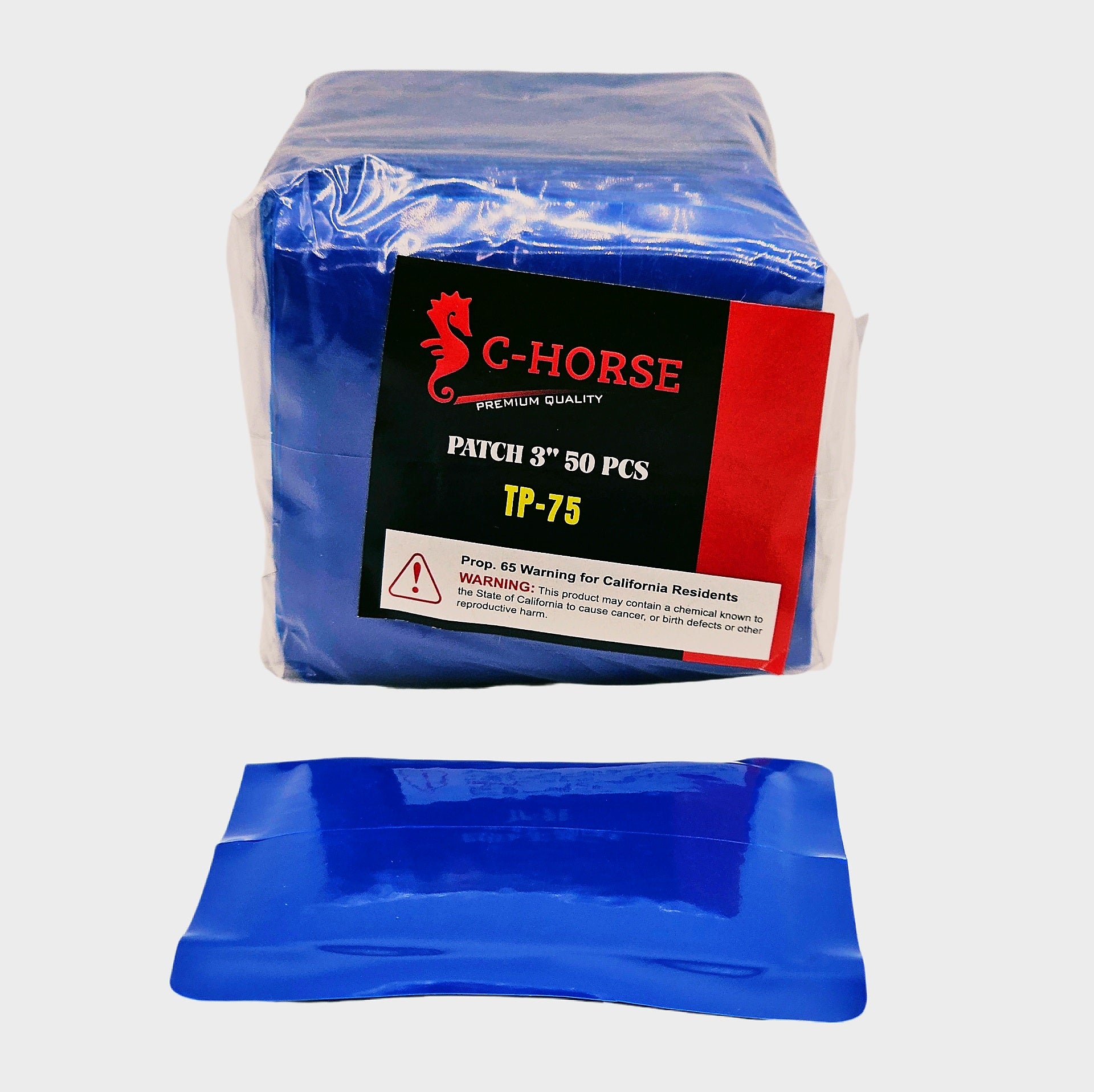 Large Square Radial Tire Repair Patch 76mm (3") for Passenger & Light Truck Tires (100-Pack)