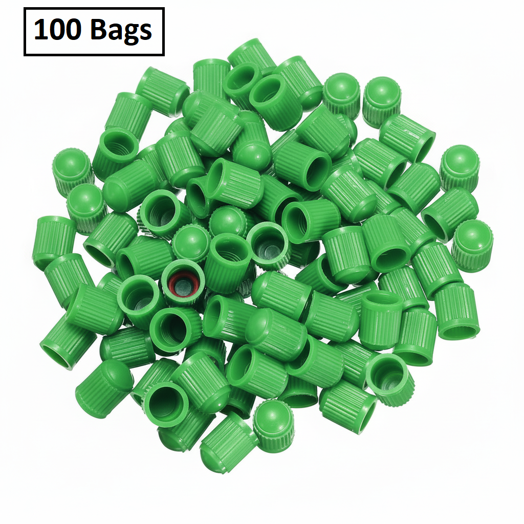 Green Nitrogen Tire Valve Stem Caps - N₂ Indicator 0.305"-32 Universal