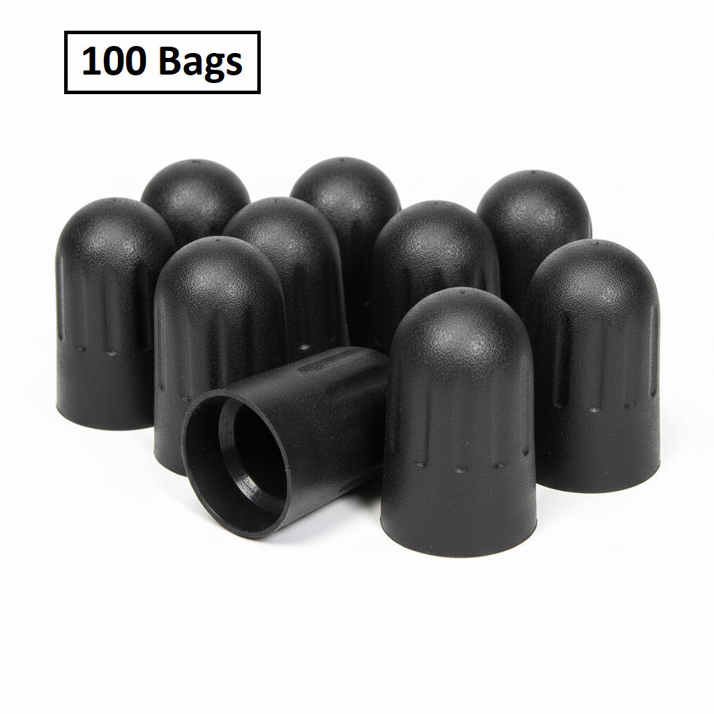 Long Plastic Valve Caps - TPMS Stems 20018/20008 0.305"-32 Bag of 100