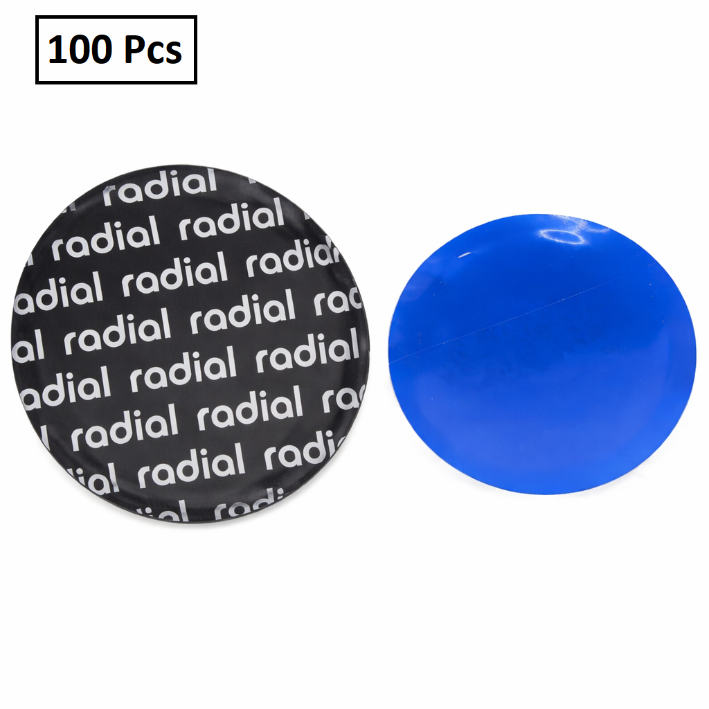 Large Radial Tire Repair Patch - Round 80mm (3-1/8") for Passenger & Light Truck Tires (100-Pack)