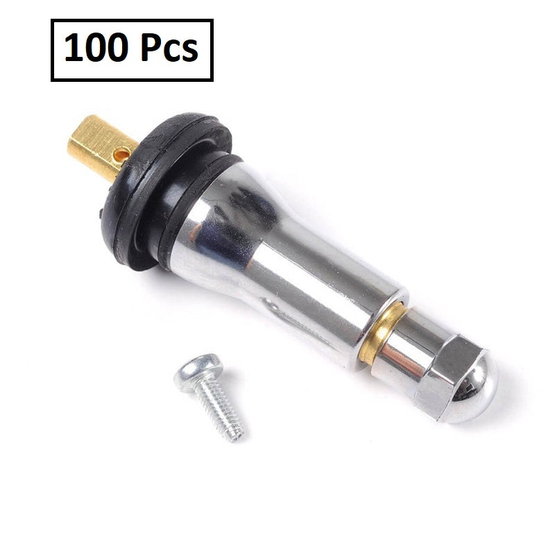 TPMS Valve Stem 20008C - Snap-In Style Chrome Finish