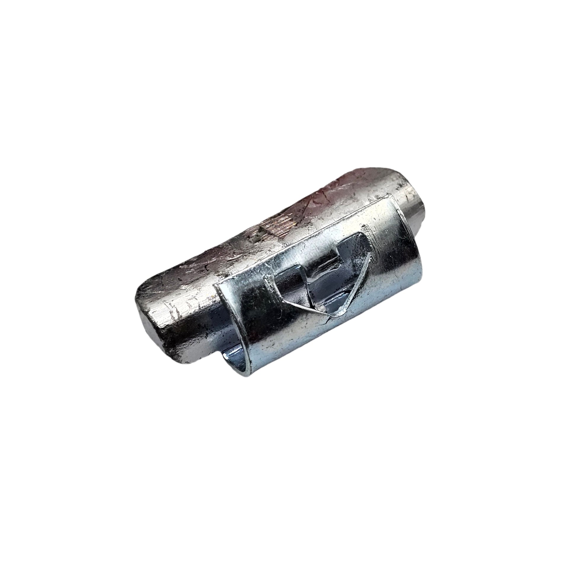 Metal clip on a white background