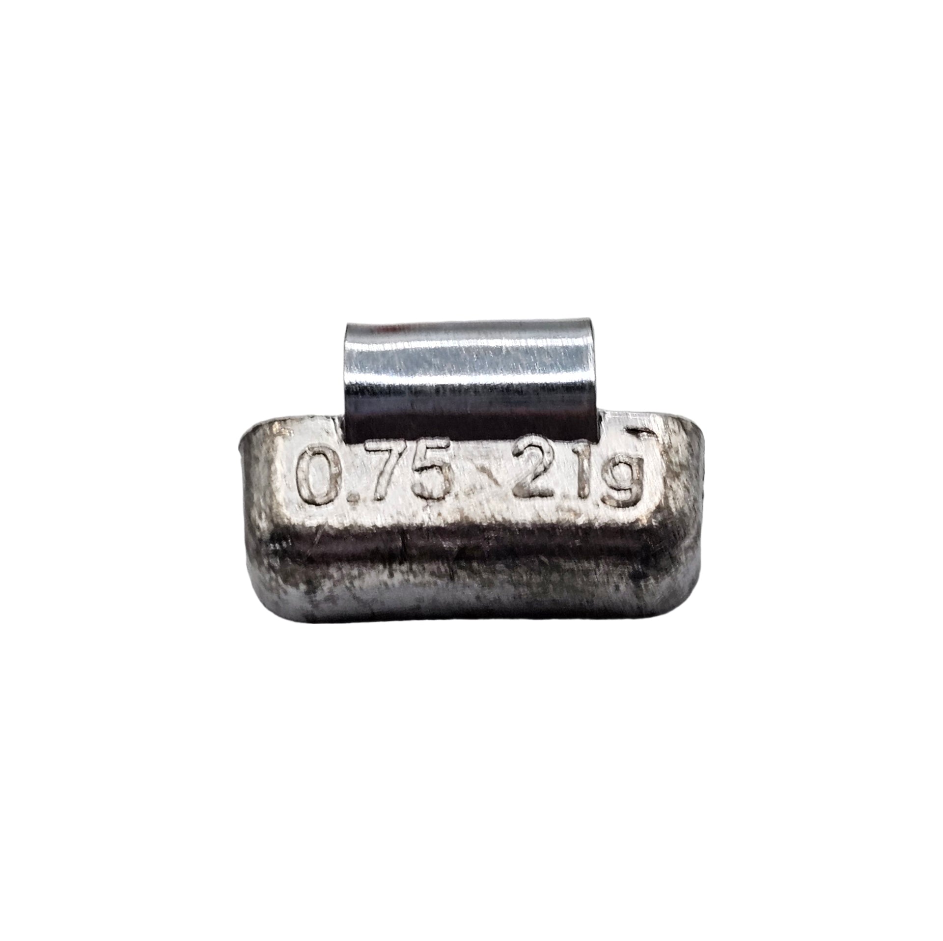 Metallic weight with measurement '0.75 x 21g' on a white background