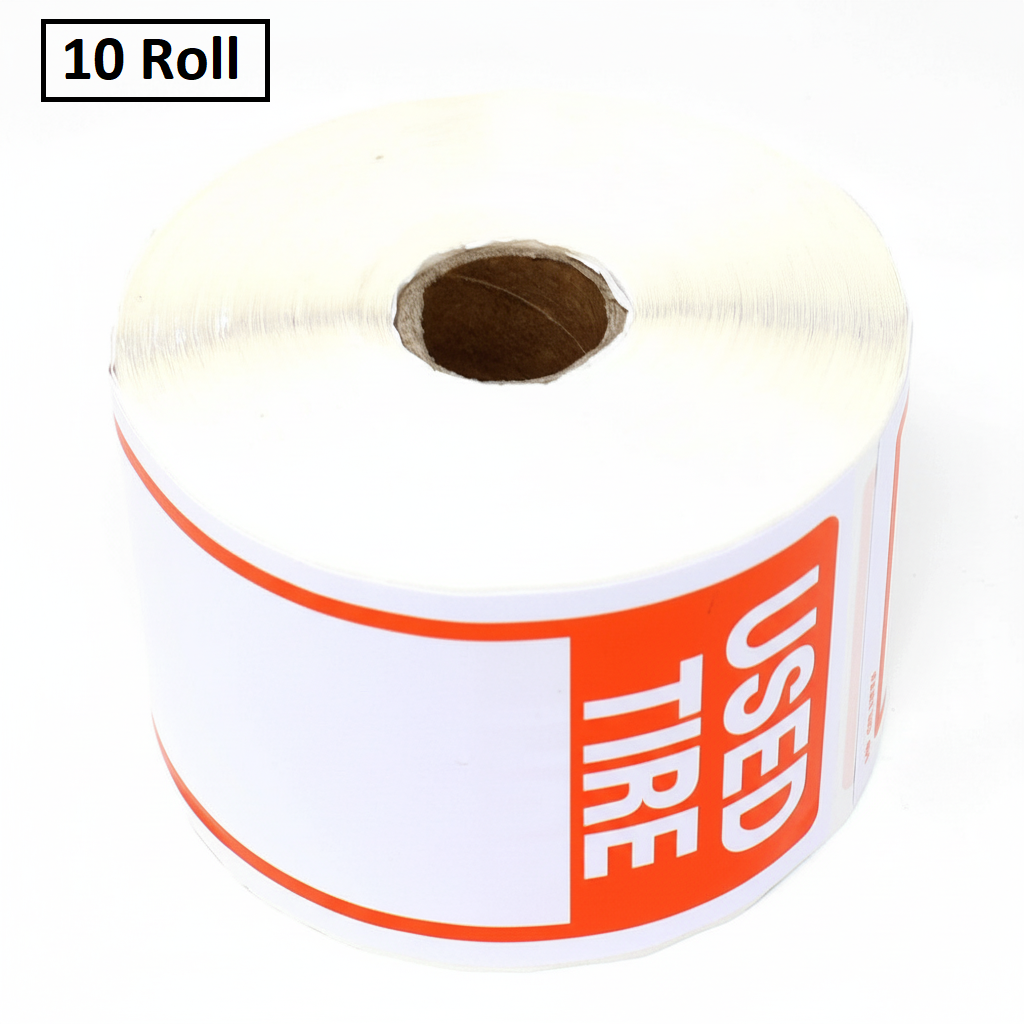 C-HORSE Used Tire Labels – 300 Stickers Per Roll (6" x 2-3/4")