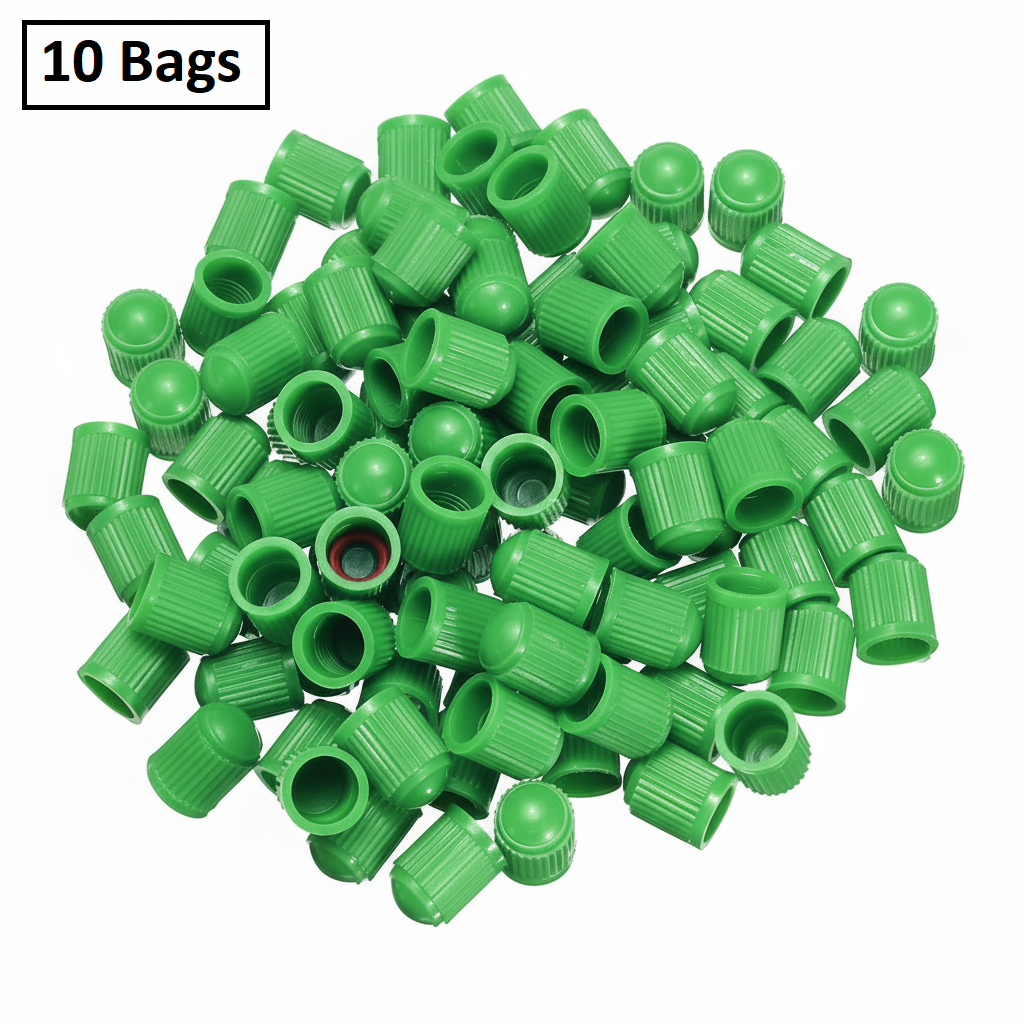 Green Nitrogen Tire Valve Stem Caps - N₂ Indicator 0.305"-32 Universal