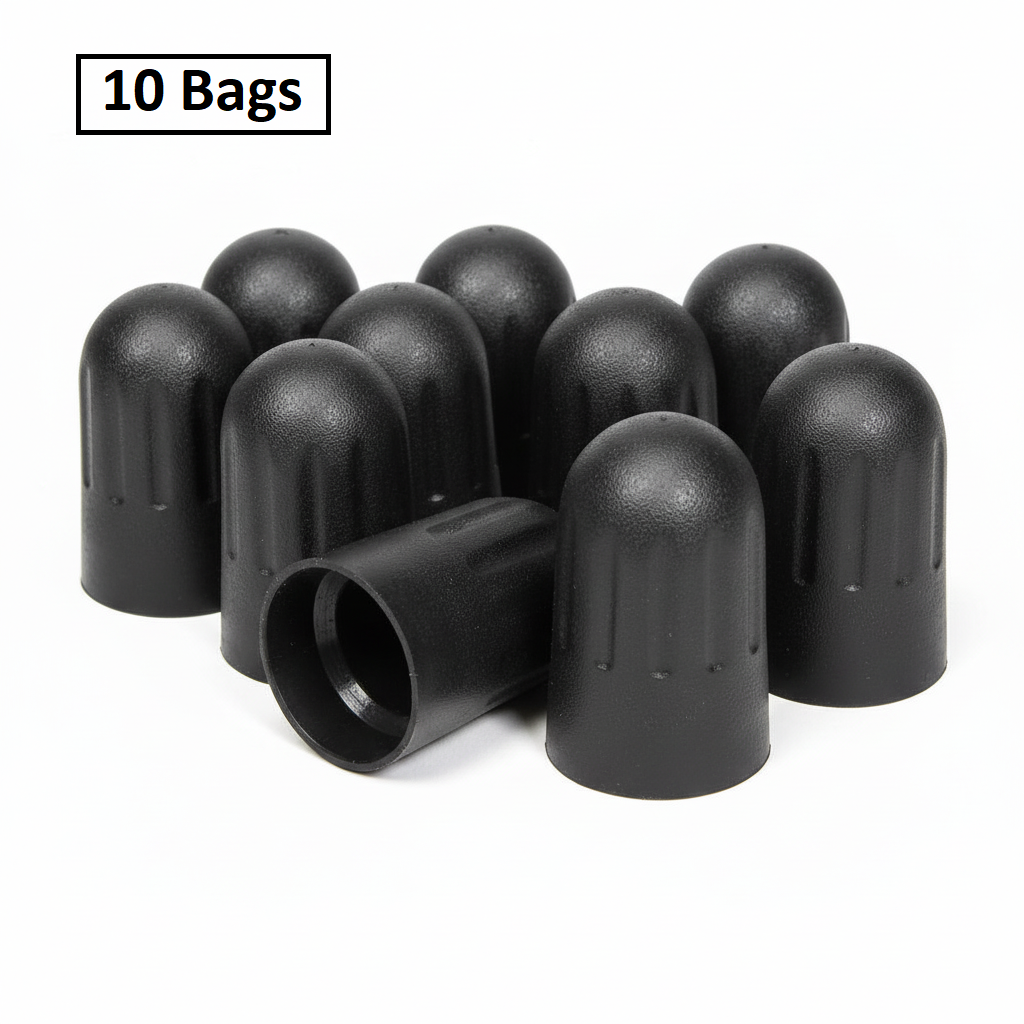 Long Plastic Valve Caps - TPMS Stems 20018/20008 0.305"-32 Bag of 100
