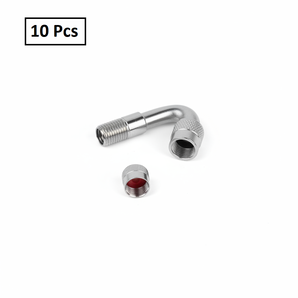 Metal Valve Extension 135° - Chrome-Plated Tire Valve Extension for Cars & Light Trucks