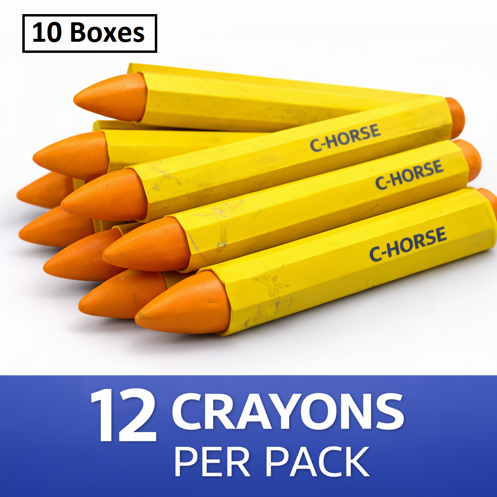 Yellow Tire Marking Crayon 12-Pack - All Surface Grease Pencil Marker