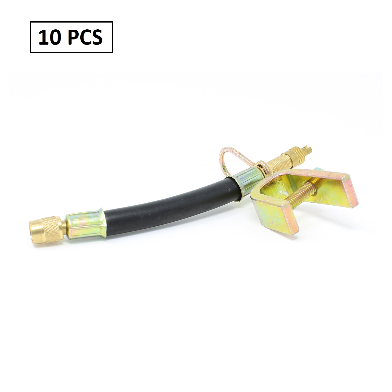 Medium Flexible Tire Valve Extension 8.25" (210mm) - EPDM Rubber with Rim Clamp Φ12/10mm