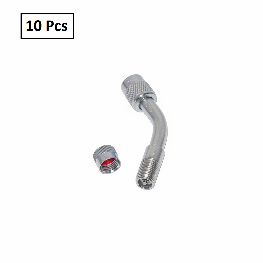 Metal Valve Extension 45° - Chrome-Plated Tire Valve Extension for Cars & Light Trucks