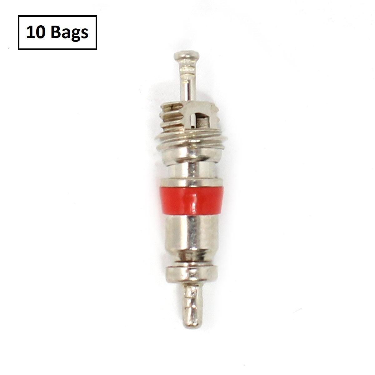 VC01 Nickel-Plated Valve Core - Red Seal High-Temp TPMS Core, 0.305"-32 Thread (100-Pack)