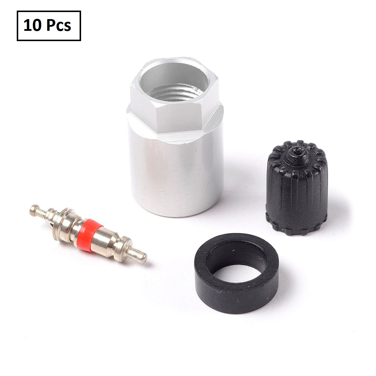 TPMS Service Kit - Universal Metal Valve Service Kit for Aluminum Valve Stems (10-Pack)
