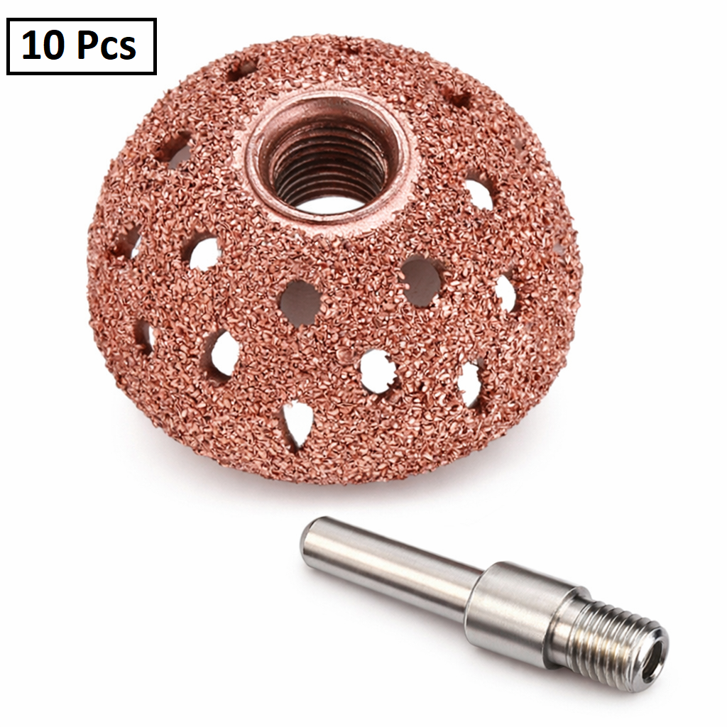 Tire Repair Grinder Head Set - 3/8"-24 Thread GH-55/25MM Rasp & Buffer Ball