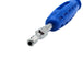 Blue tool with a metallic connector on a white background