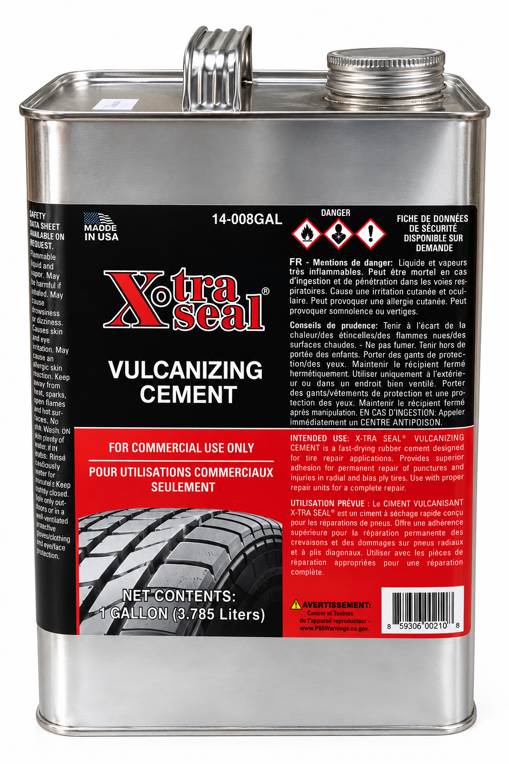 XTRA SEAL 8oz Chemical Vulcanizing Rubber Cement/Glue Tire Patch Glue "14-008 "
