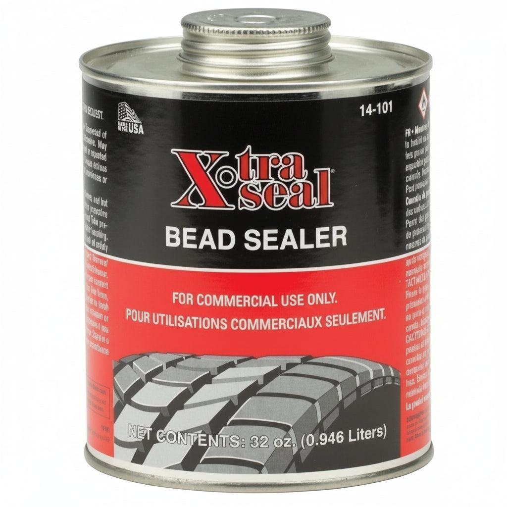 Can of Xtra Seal bead sealer with tire tread graphic