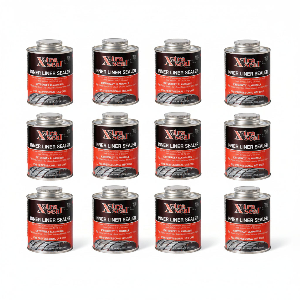 Multiple cans of Xtra Seal Inner Liner Sealer arranged in a grid on a white background.