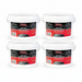 Four buckets of Xcalibur Euro-Paste Mounting Compound on a white background