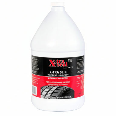Gallon container of Xtra Seal X-TRA SLIK tire bead lubricant on a white background