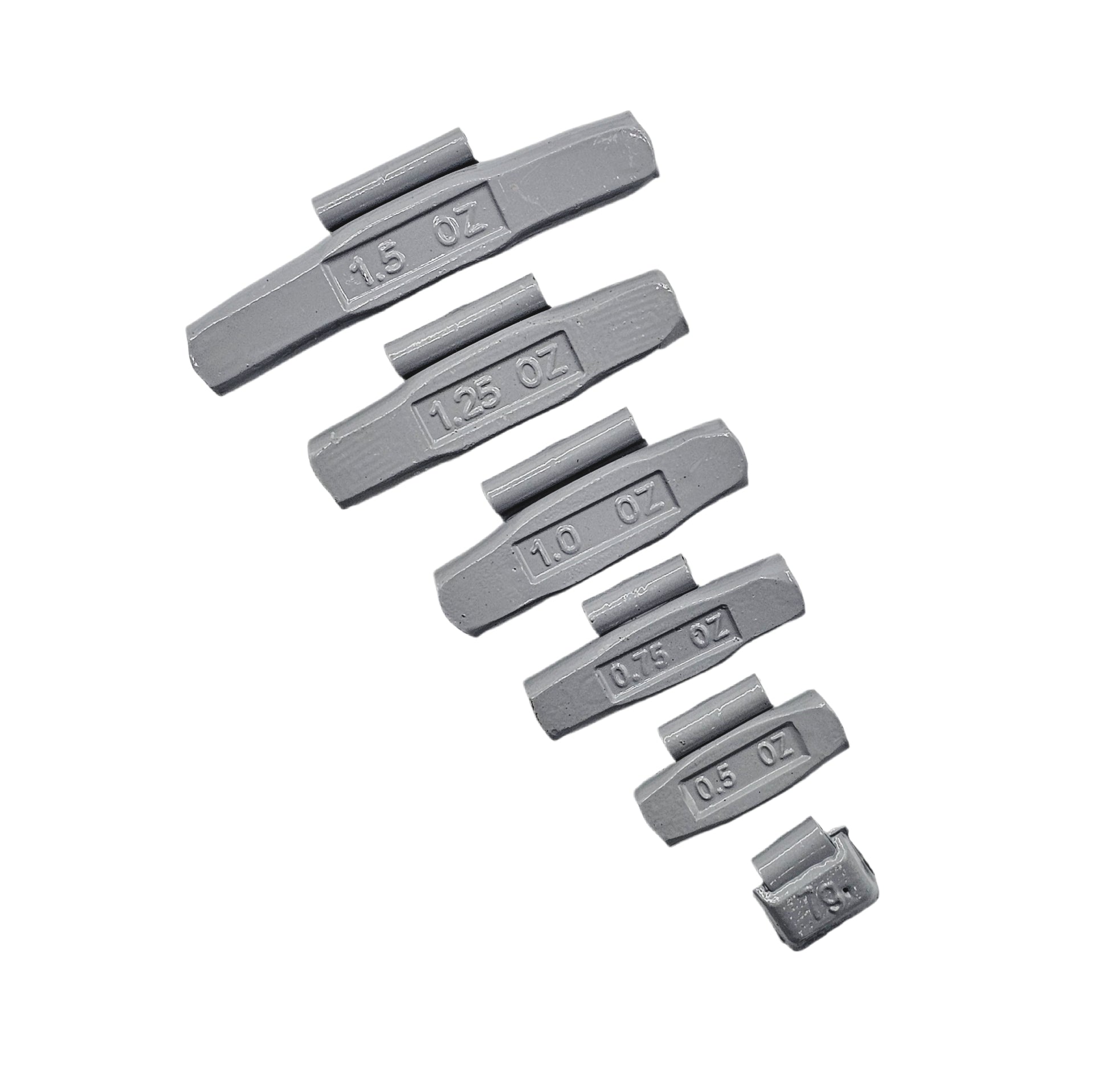 150pc P Clip-On Wheel Weight Assortment - 0.25-1.50oz Gray Coated