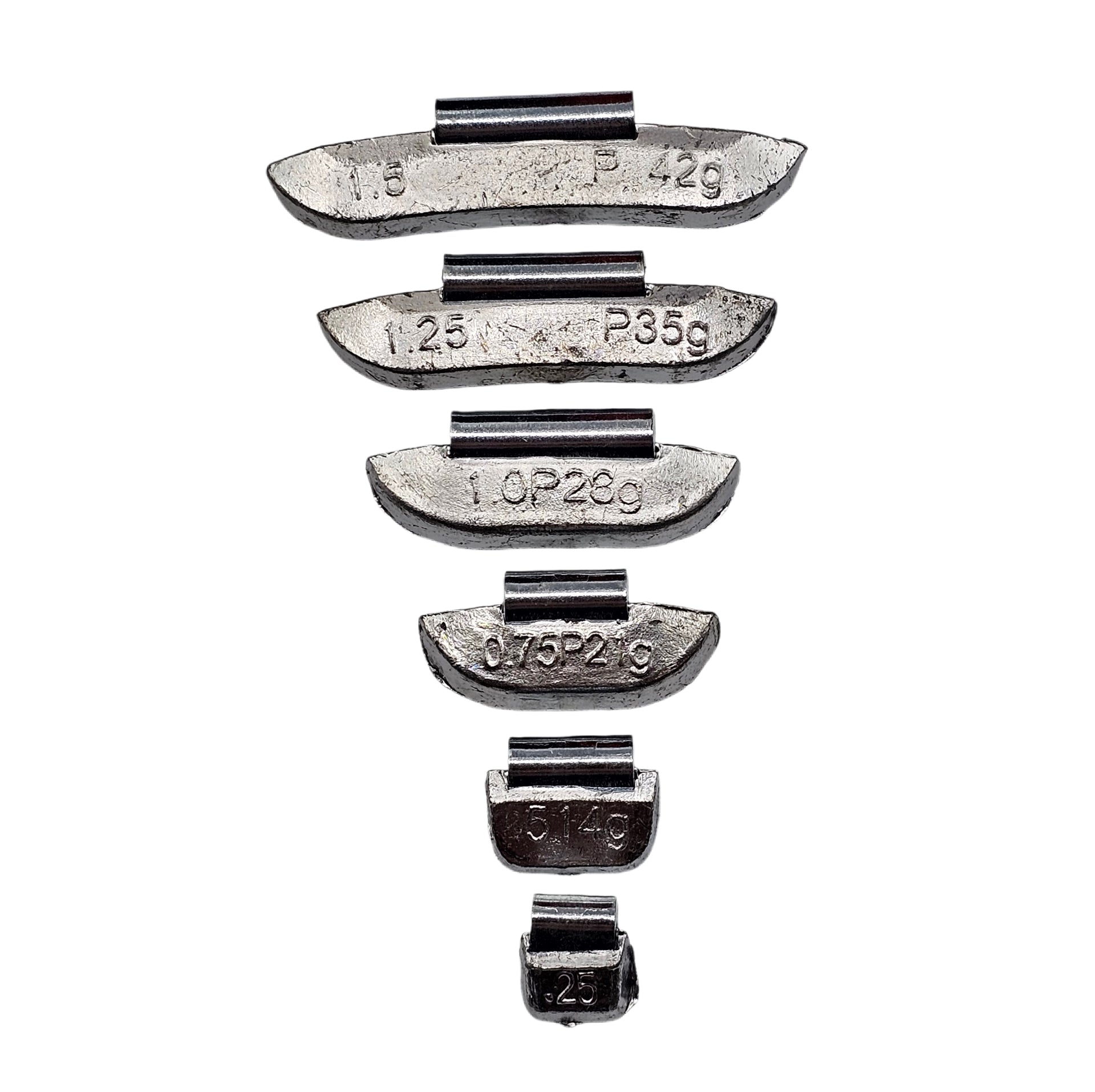 150pc P Lead Clip-On Wheel Weight Assortment - 0.25-1.50oz Gray Coated