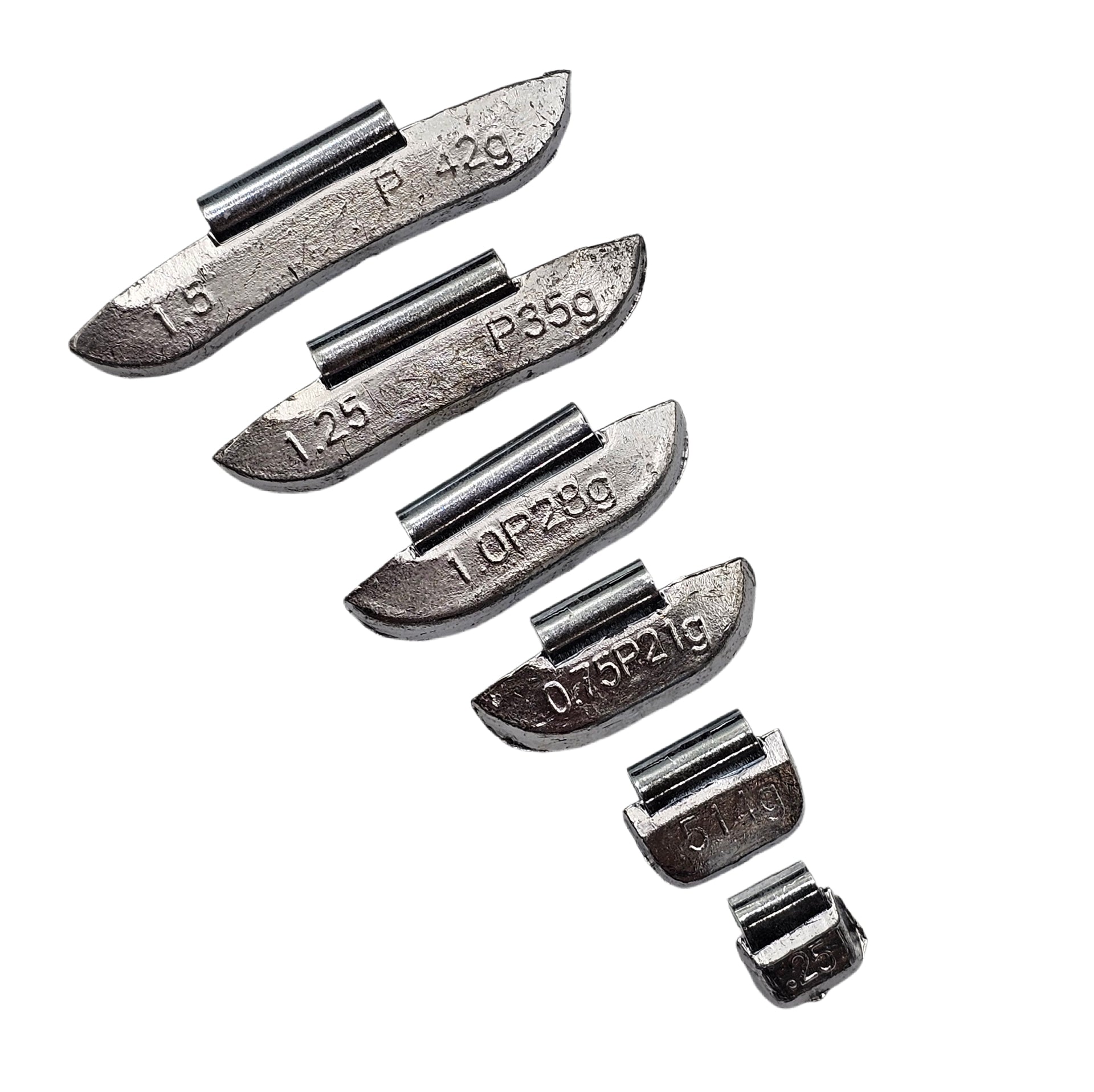 150pc P Lead Clip-On Wheel Weight Assortment - 0.25-1.50oz Gray Coated