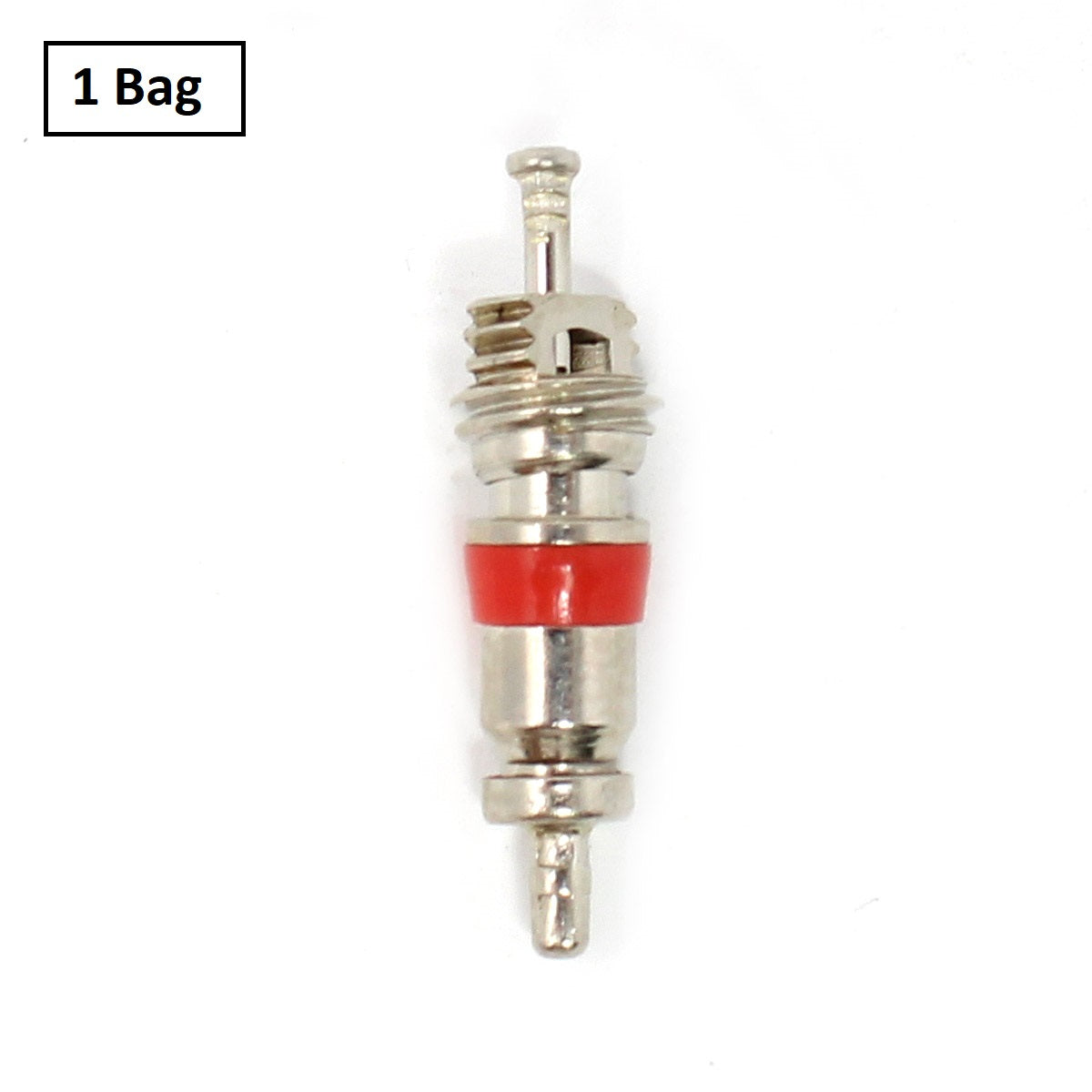 VC01 Nickel-Plated Valve Core - Red Seal High-Temp TPMS Core, 0.305"-32 Thread (100-Pack)