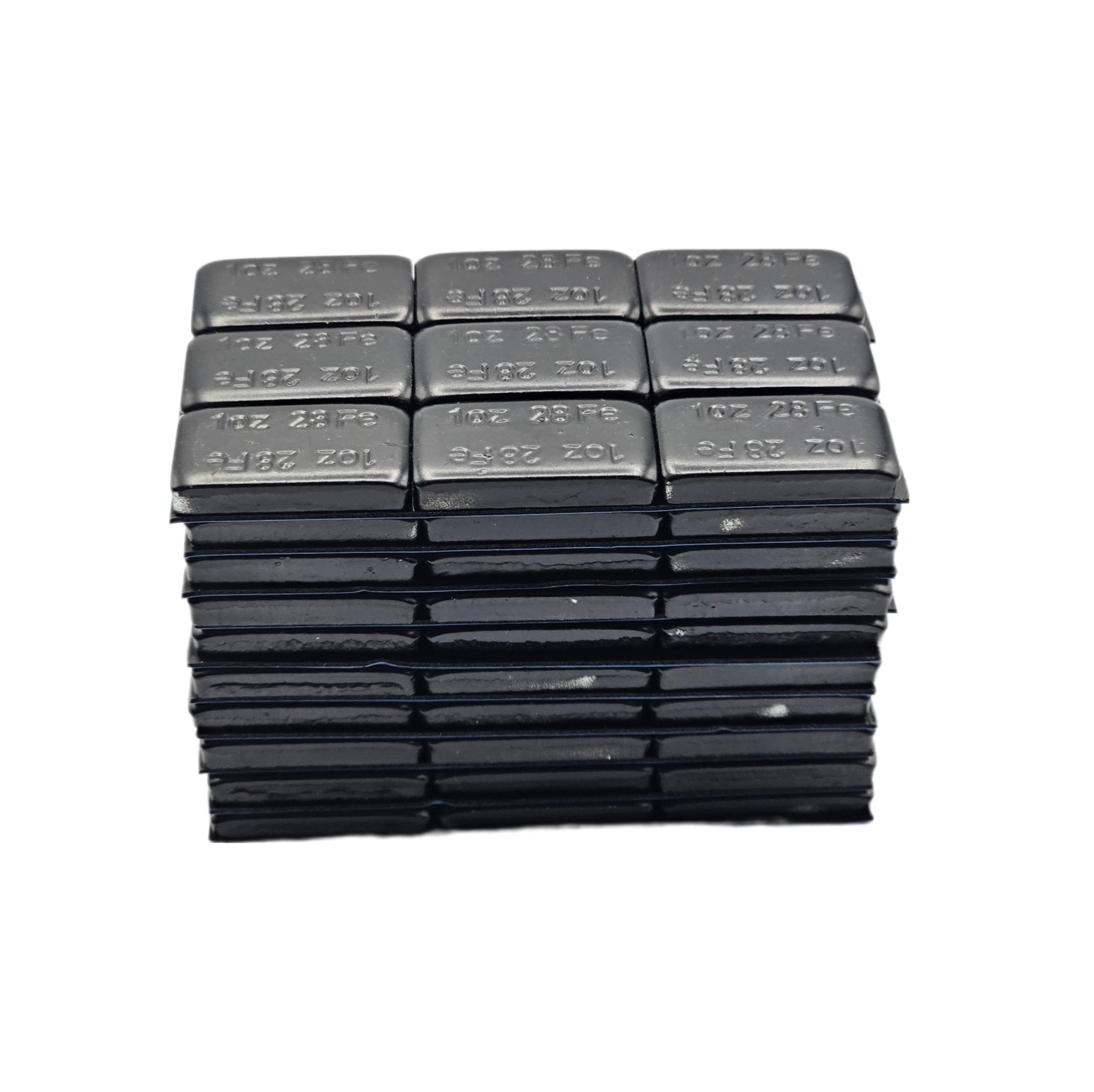 Stick-On Wheel Weights Black Coated - 1 oz Increments with Blue Adhesive Tape
