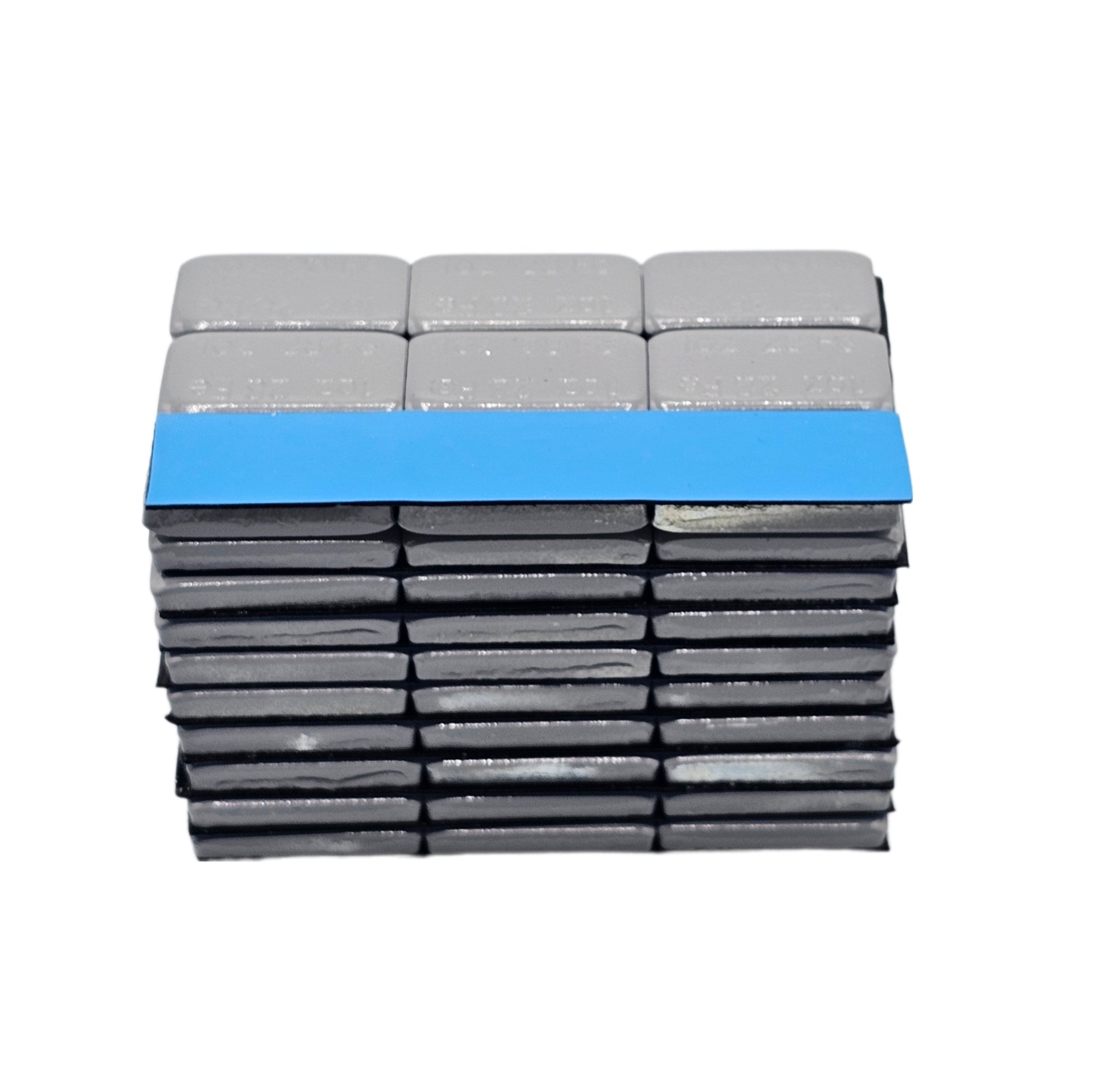 Stick-On Wheel Weights Gray Coated - 1 oz Increments with Blue Adhesive Tape