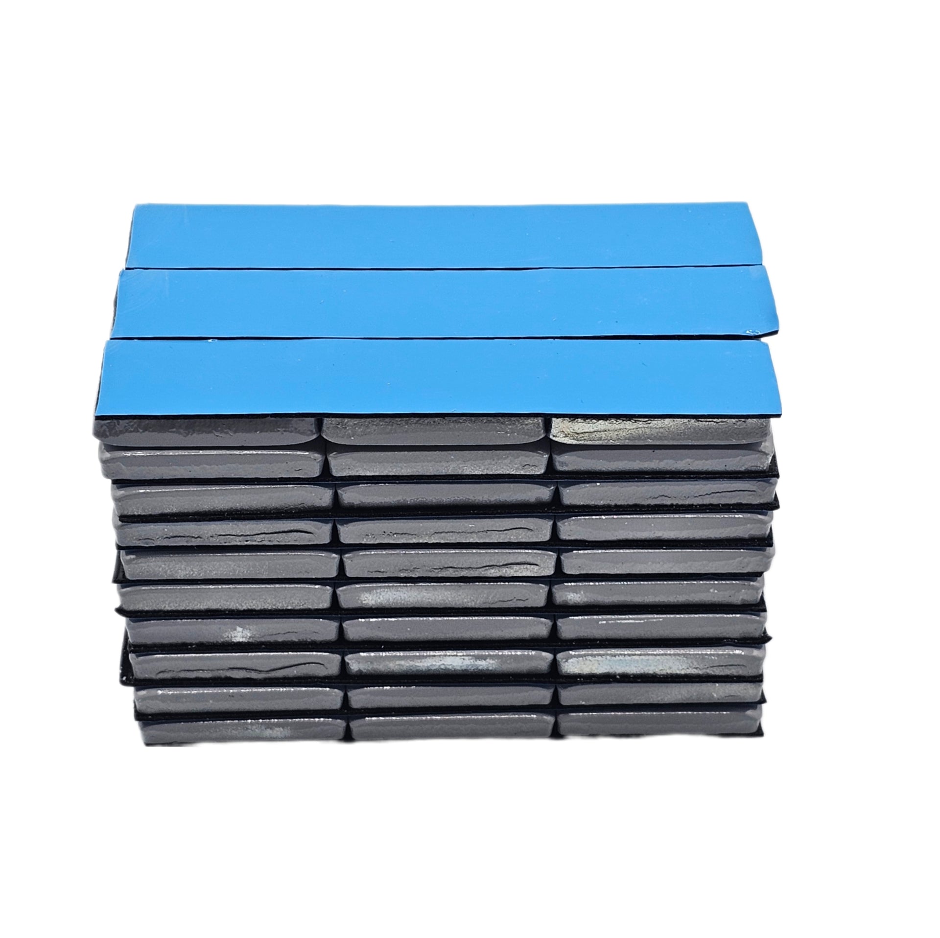 Stick-On Wheel Weights Gray Coated - 1 oz Increments with Blue Adhesive Tape