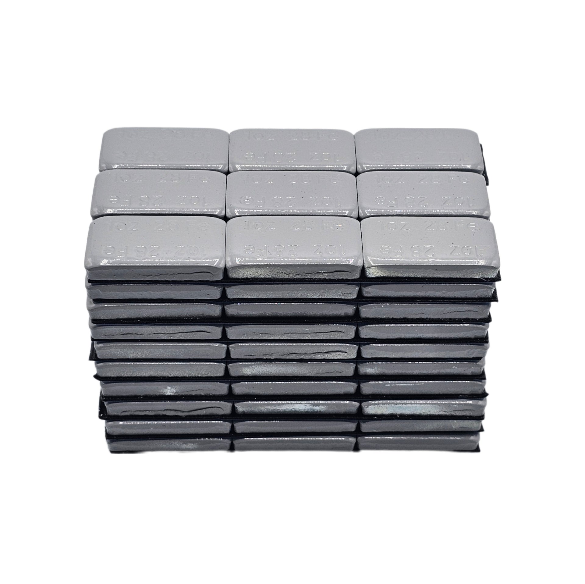 Stick-On Wheel Weights Gray Coated - 1 oz Increments with Blue Adhesive Tape